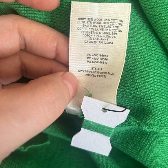 NWT Aritzia Babaton Georgia Cropped Cardigan Wool Blend Gloss Green Size S - Picture 7 of 7